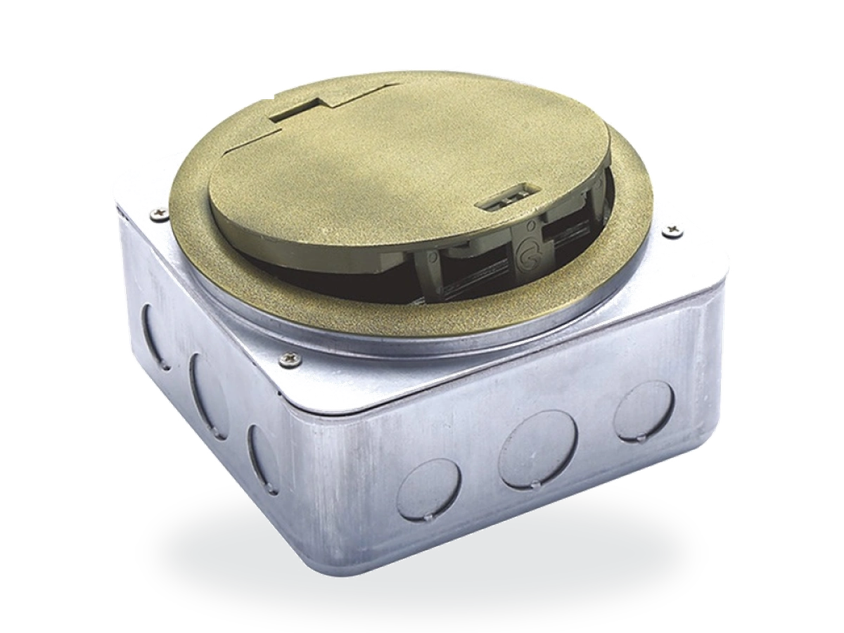 Round IP65 Floor Box - 3 Modules visual for Green Home floor box project solutions