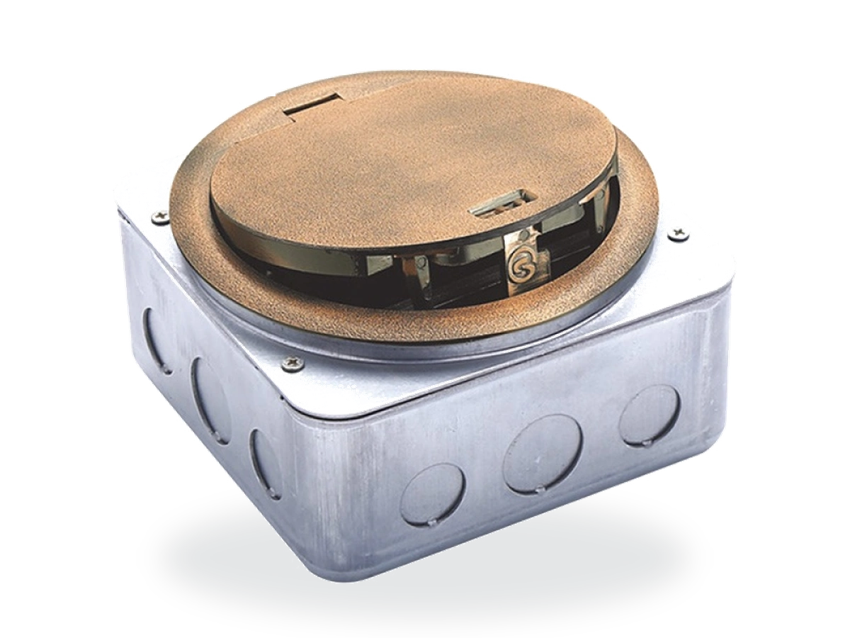 Round IP65 Floor Box - 6 Modules visual for Green Home floor box project solutions