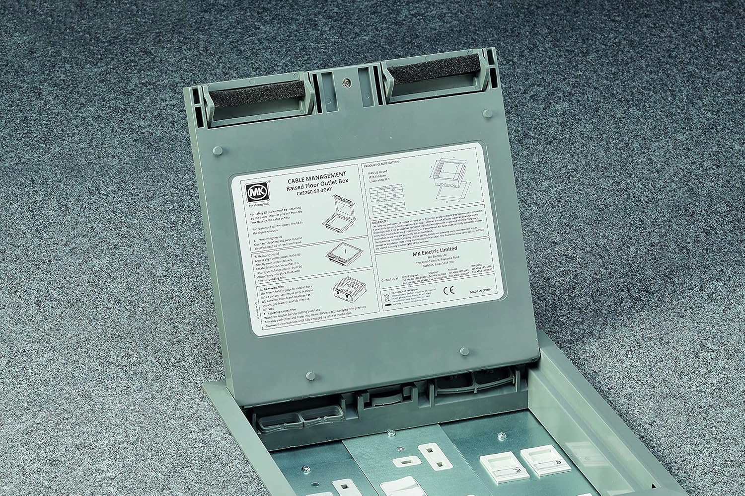 MK Cablelink Plus Single Pan Raised Floor Box gallery thumbnail 4