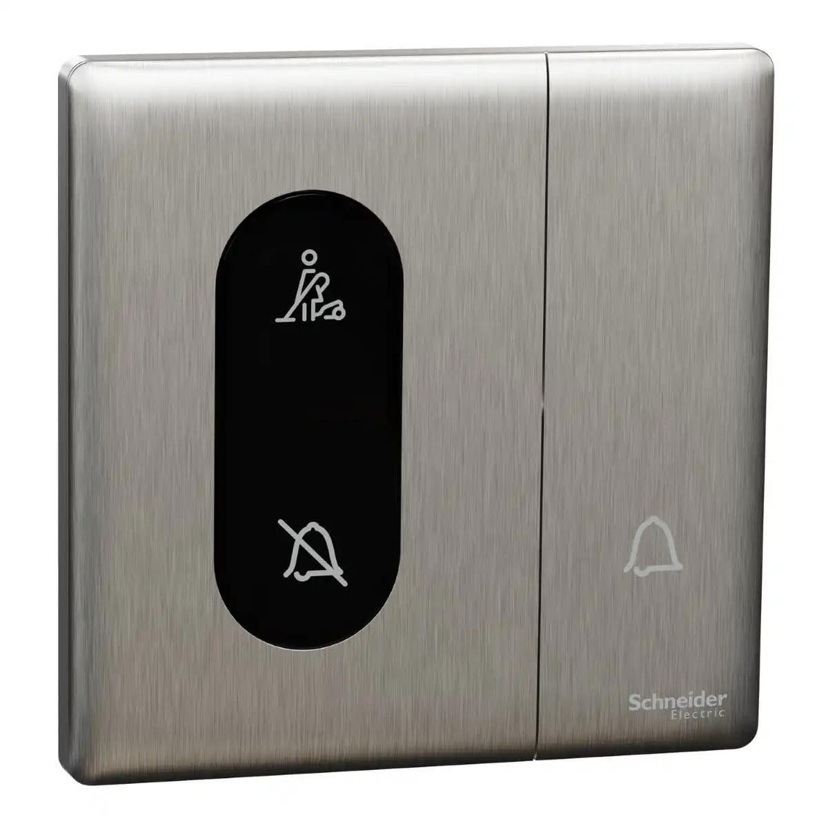 Schneider Electric Hotel controls, NUX31BPDM_SS, Stainless steel finish