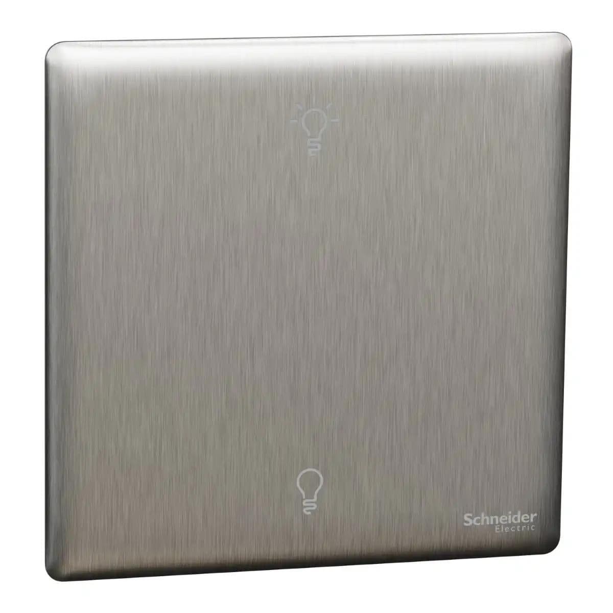 Schneider Electric Unica X Push-button dimmer, NUX31RUD250_SS, Stainless steel finish