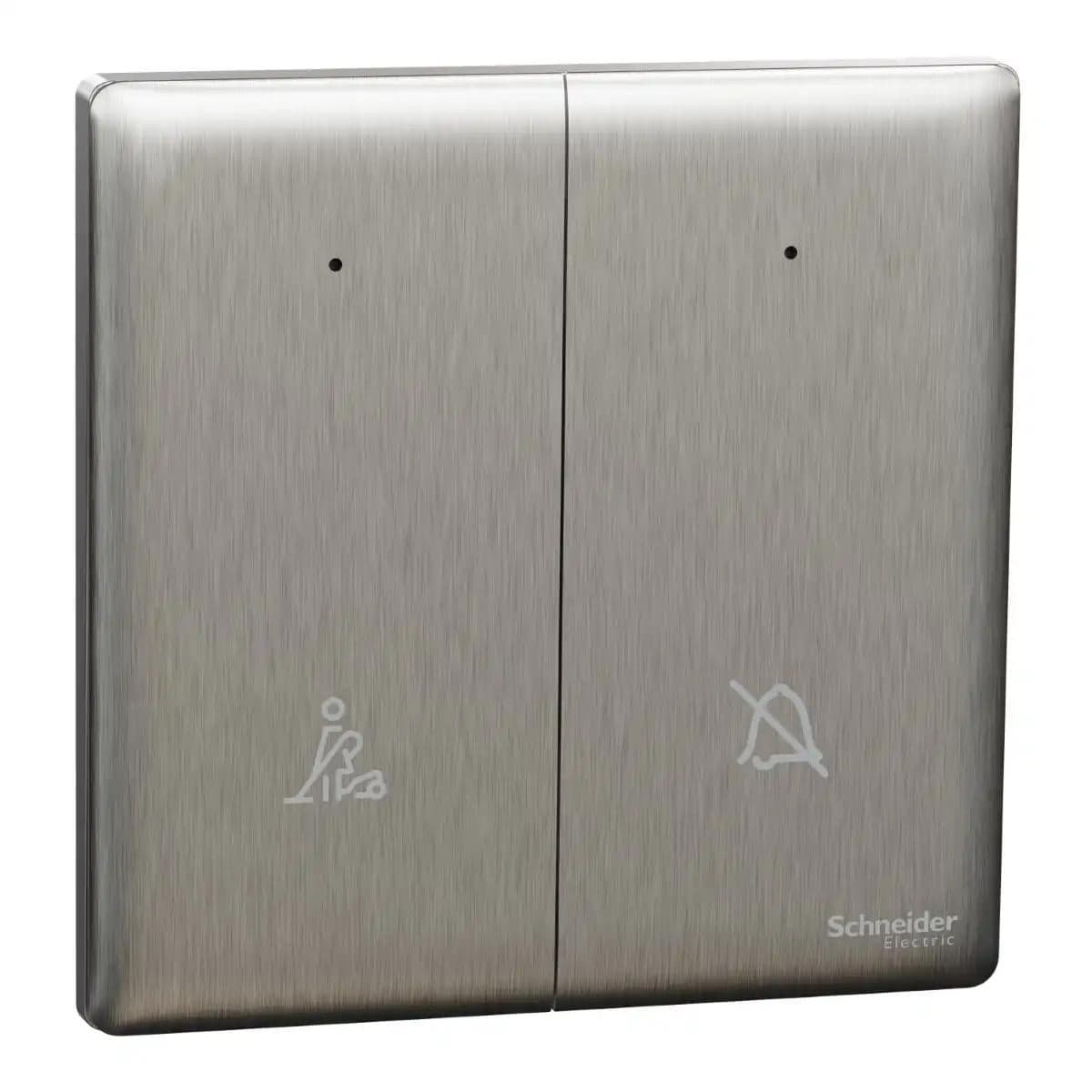 Schneider Electric Hotel controls, NUX32DMS_SS, Stainless steel finish