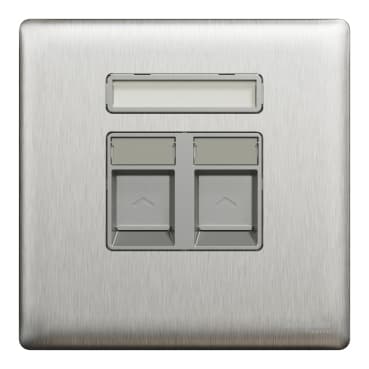 Schneider Electric Unica X Cat. 6 RJ45 outlet, NUX32RJ6_SS, Stainless steel finish