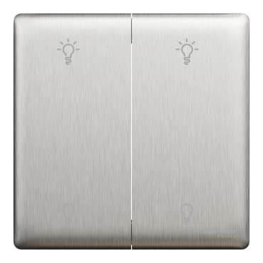 Schneider Electric Push-button dimmer, NUX32RUD250_SS, Stainless steel finish