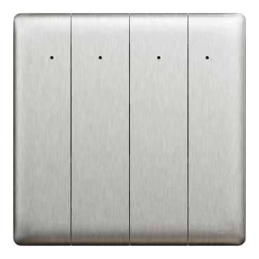 Schneider Electric 4-gang 2-way switch with LED, NUX34_2N_SS, Stainless steel finish