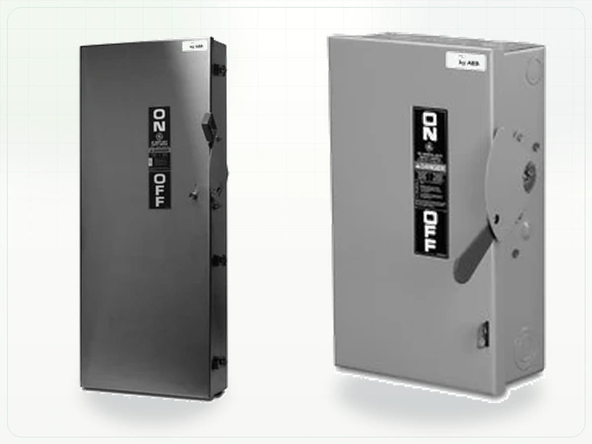 ABB NEMA 1 enclosed disconnect switch range
