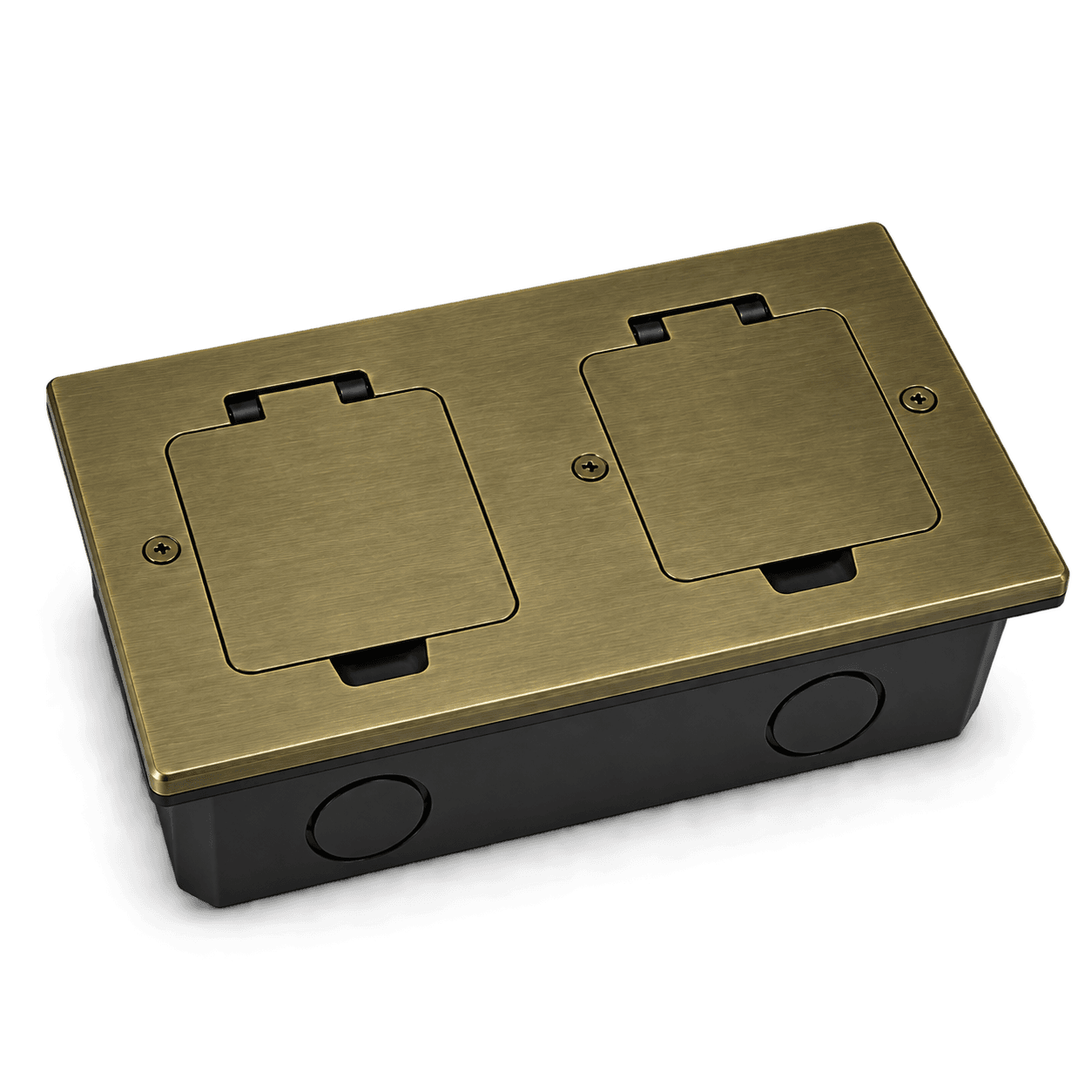 GH-SOP-12 dual flip-up floor socket in Old brass