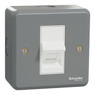 Schneider Electric ESM Metal Clad 1-gang RJ45 Socket, ESMT30RJ5-1, Grey epoxy finish