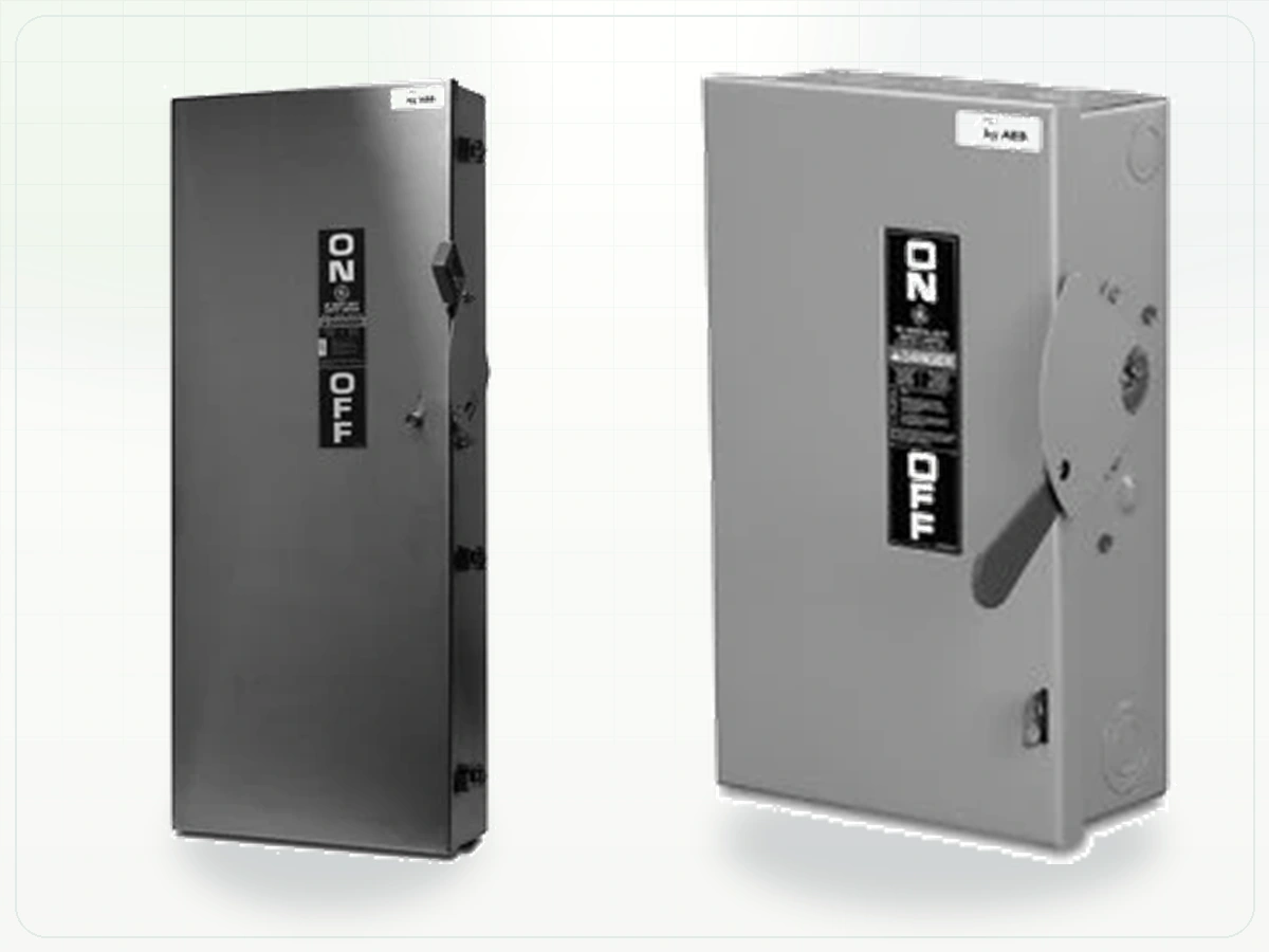 ABB NEMA 1 enclosed disconnect switch range