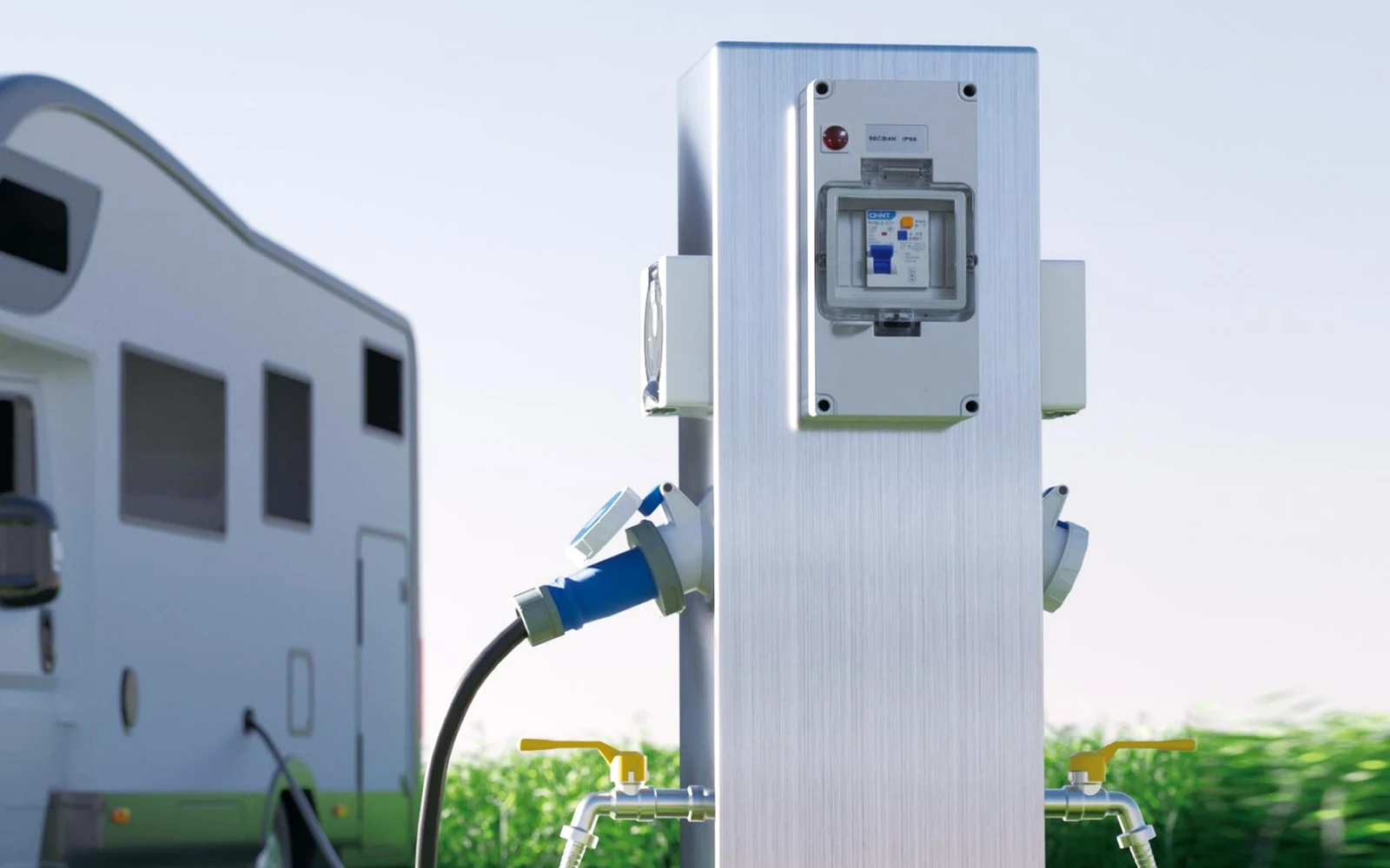 RV Camping Pedestal outdoor utility products supplied by Green Home in Saudi Arabia
