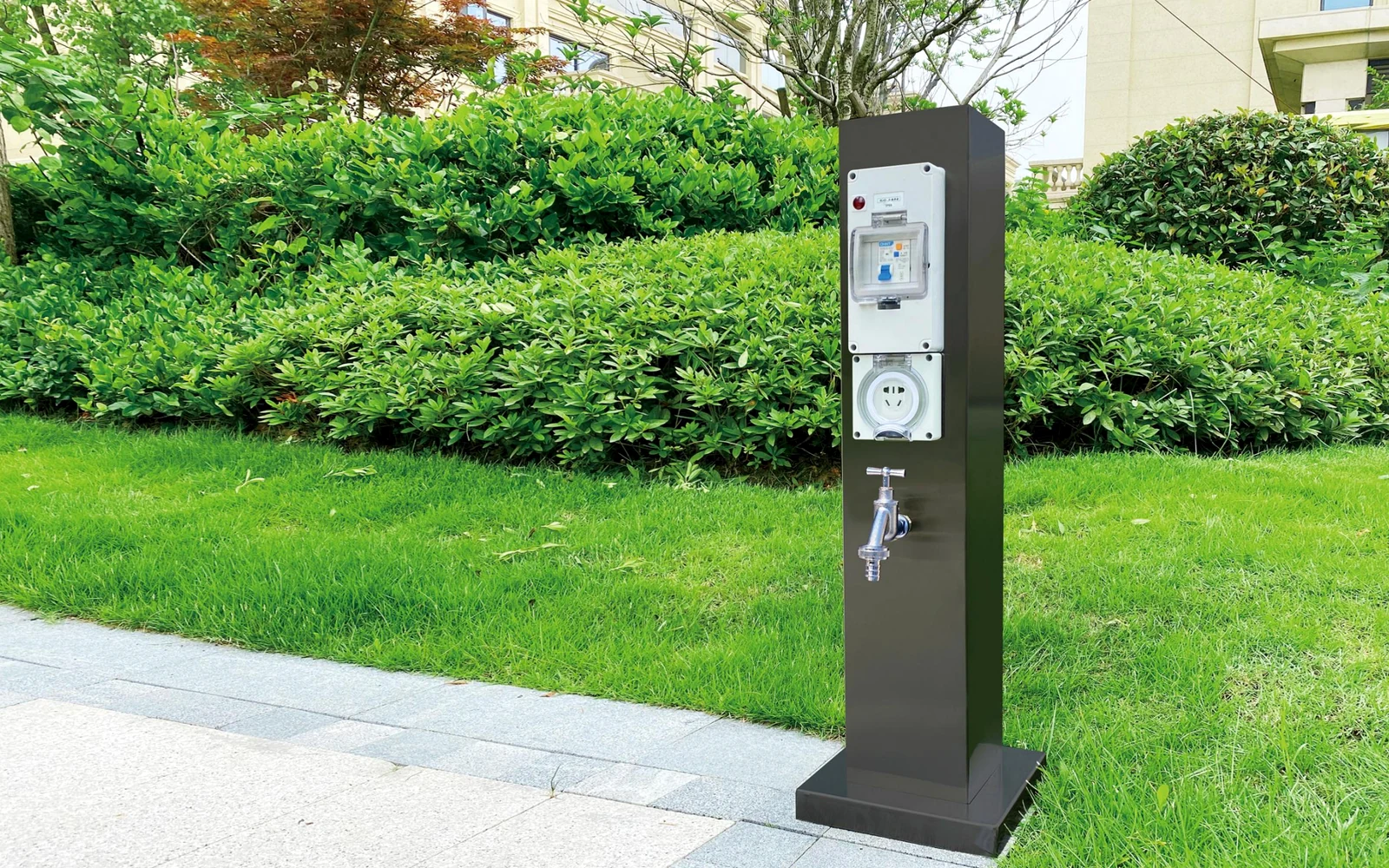 Water and Power Pedestal 800 Single-Sided Series outdoor utility products supplied by Green Home in Saudi Arabia
